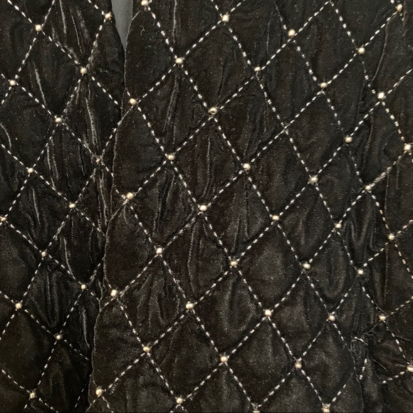 NWOT Something Navy Black Quilted Velvet Jacket - Picture 6 of 15